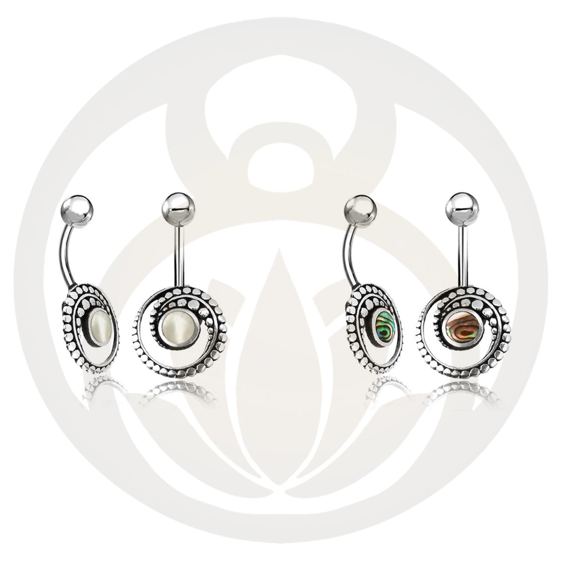 Belly Button Piercing Odin Silver Healing Stone