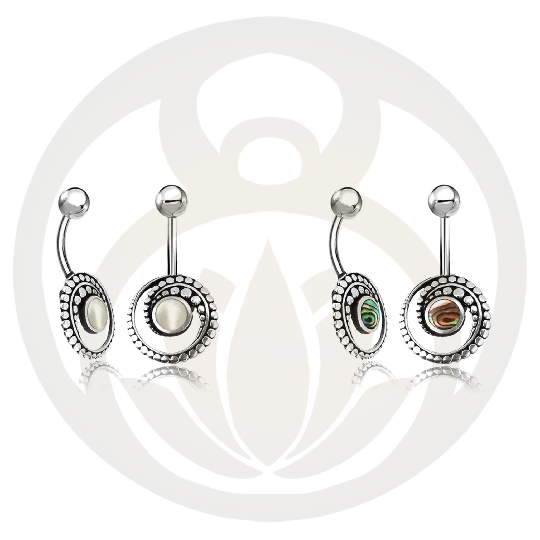 Belly Button Piercing Odin Silver Healing Stone