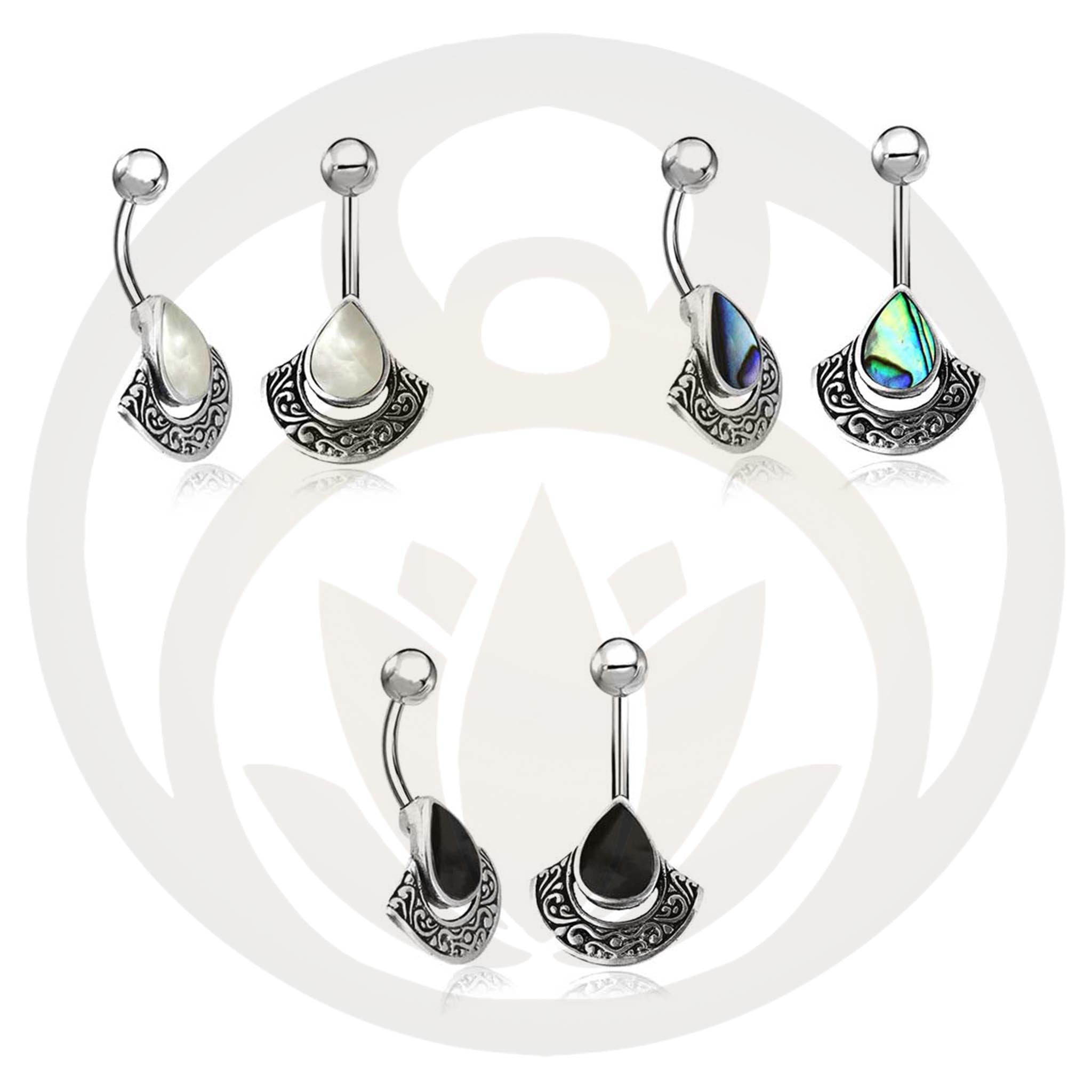 Belly Button Piercing Freya Silver Healing Stone