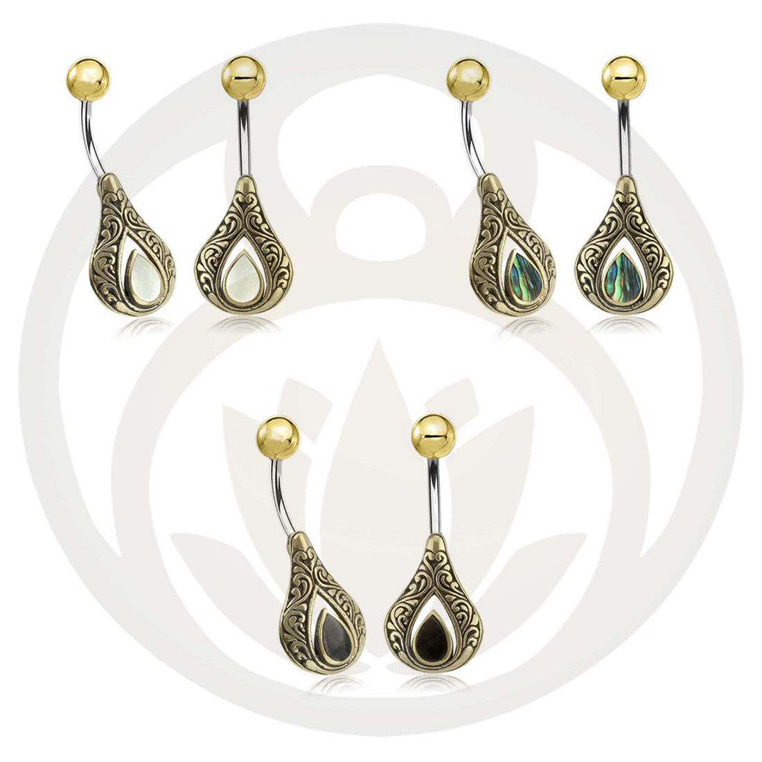 Belly Button Piercing Irmin Gold Healing Stone