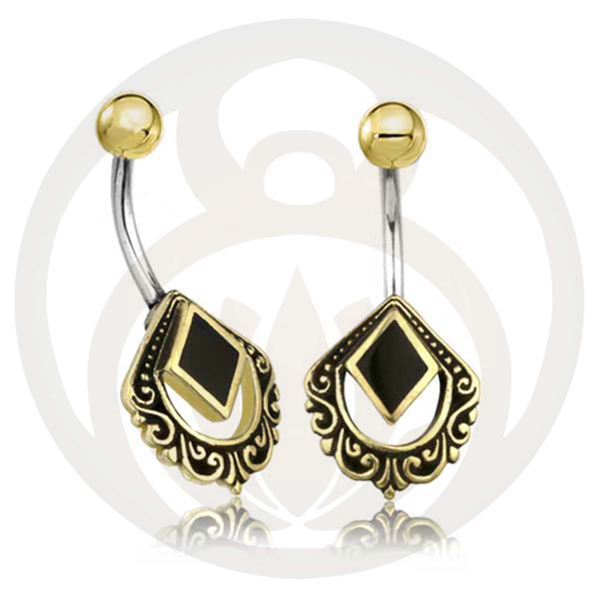 Belly button piercing Imke Gold healing stone