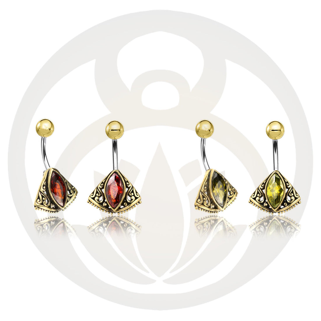 Belly Button Piercing Knud Gold healing stone