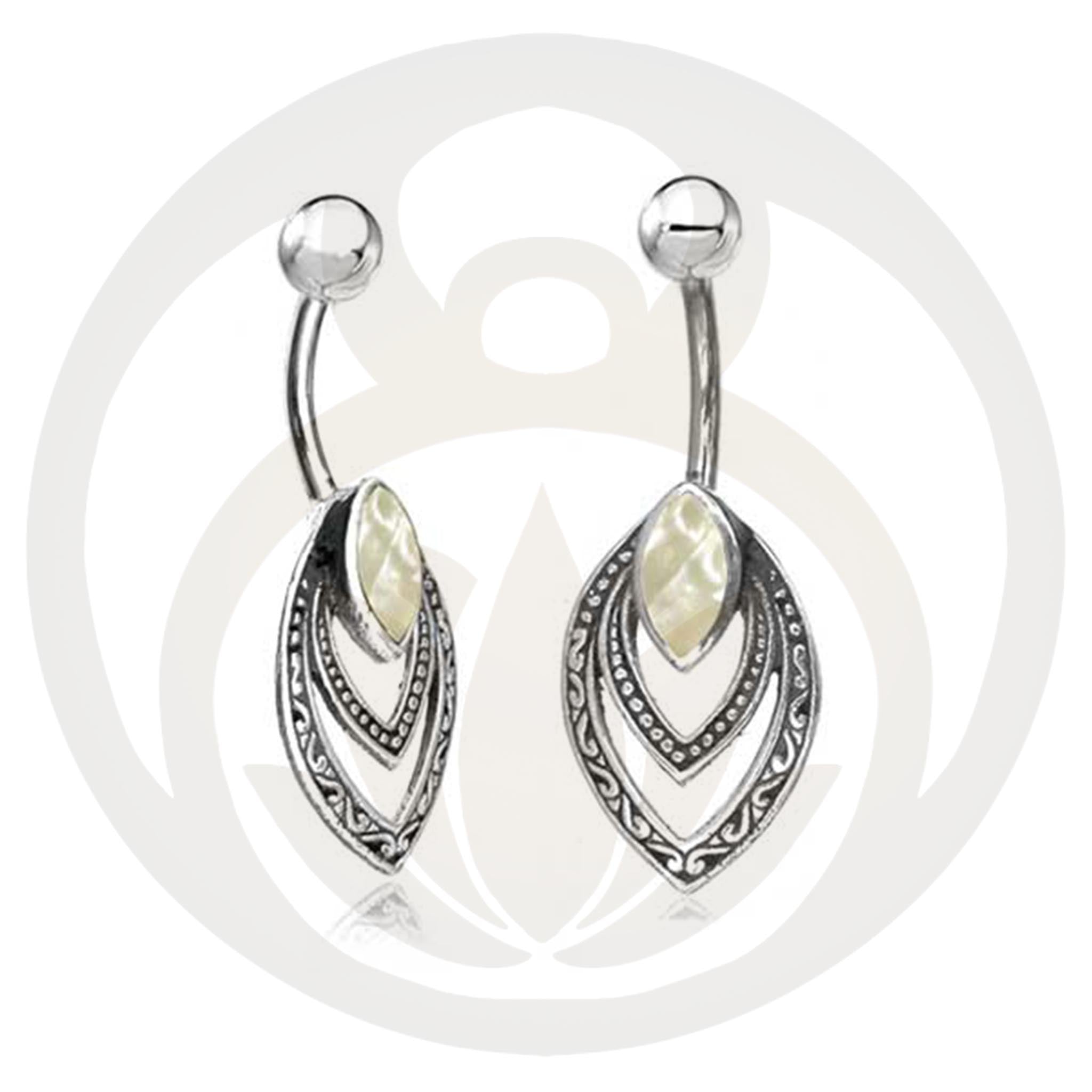 Belly Button Piercing Thor Healing Stone Silver