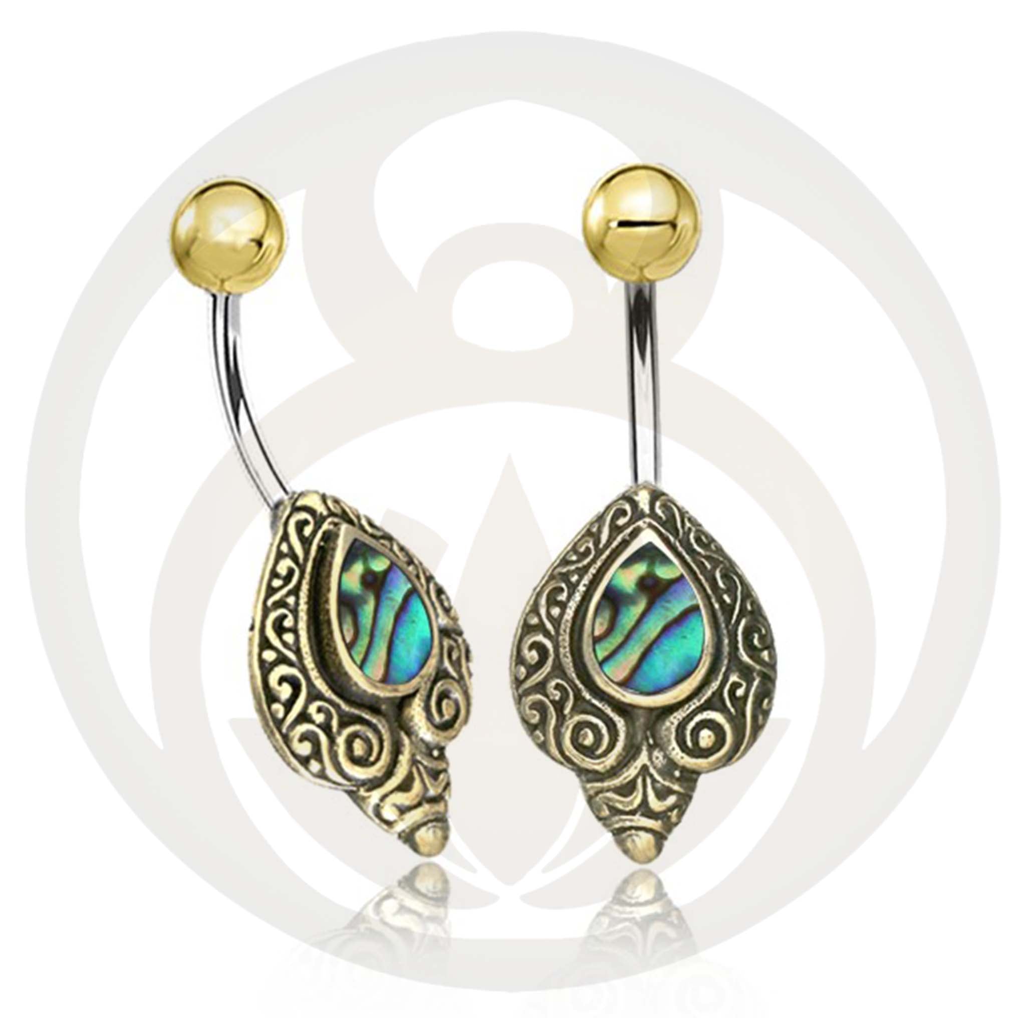 Belly Button Piercing Skadi Gold Healing Stone