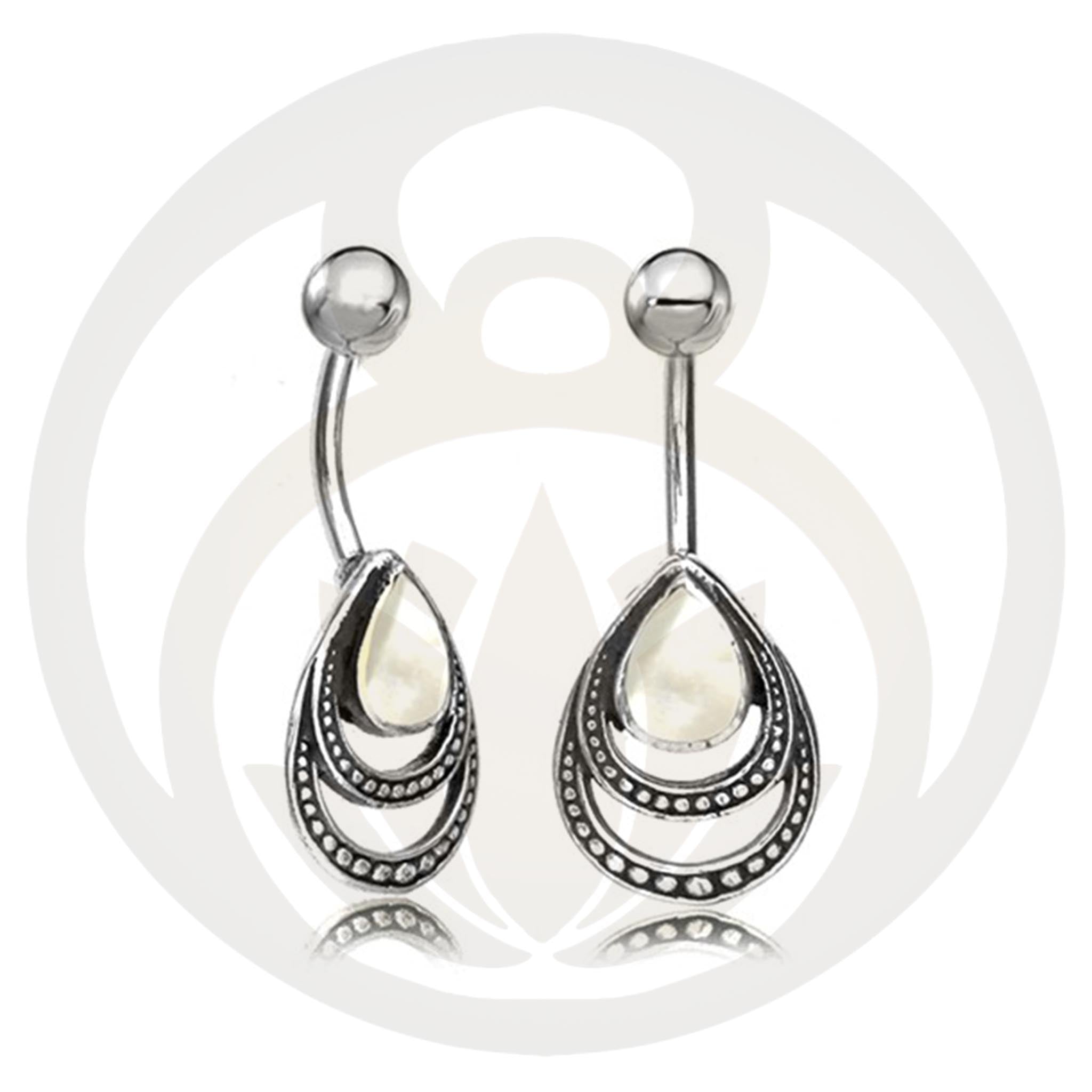 Belly Button Piercing Ragnarök Silver Healing Stone