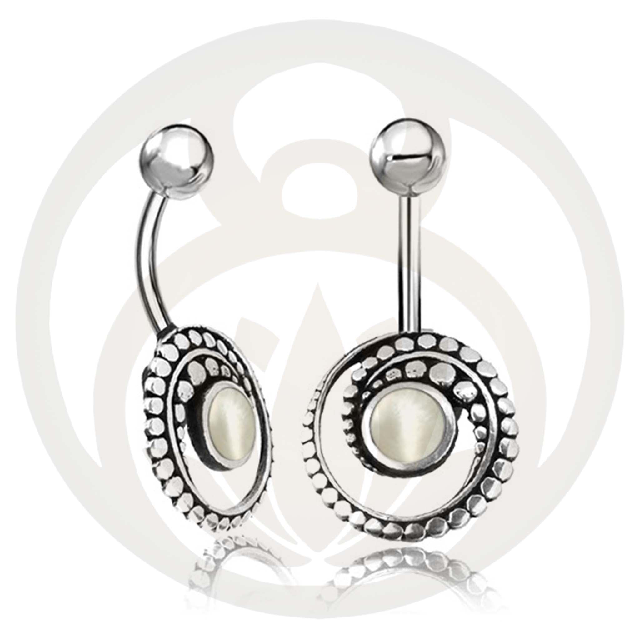 Belly Button Piercing Odin Silver Healing Stone