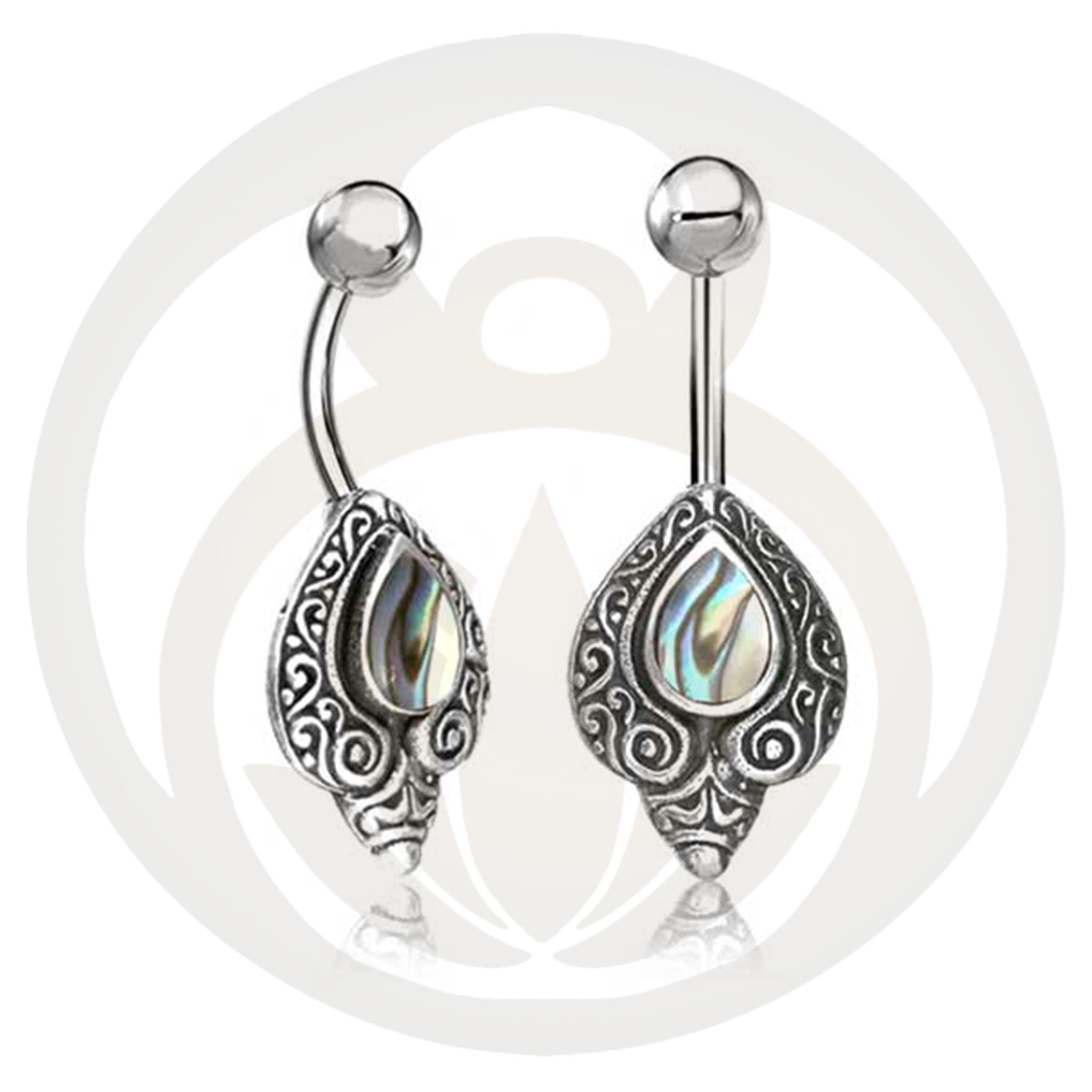 Belly Button Piercing Skadi Silver Healing Stone