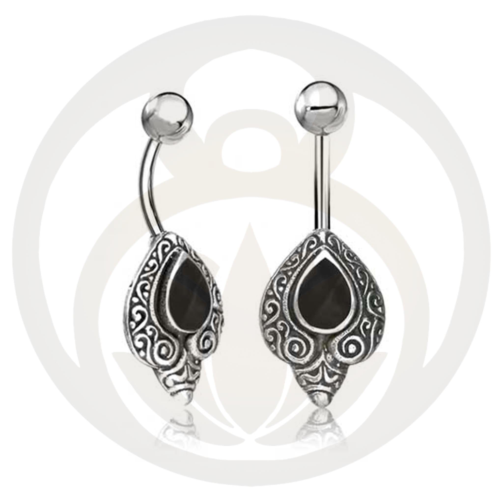 Belly Button Piercing Skadi Silver Healing Stone