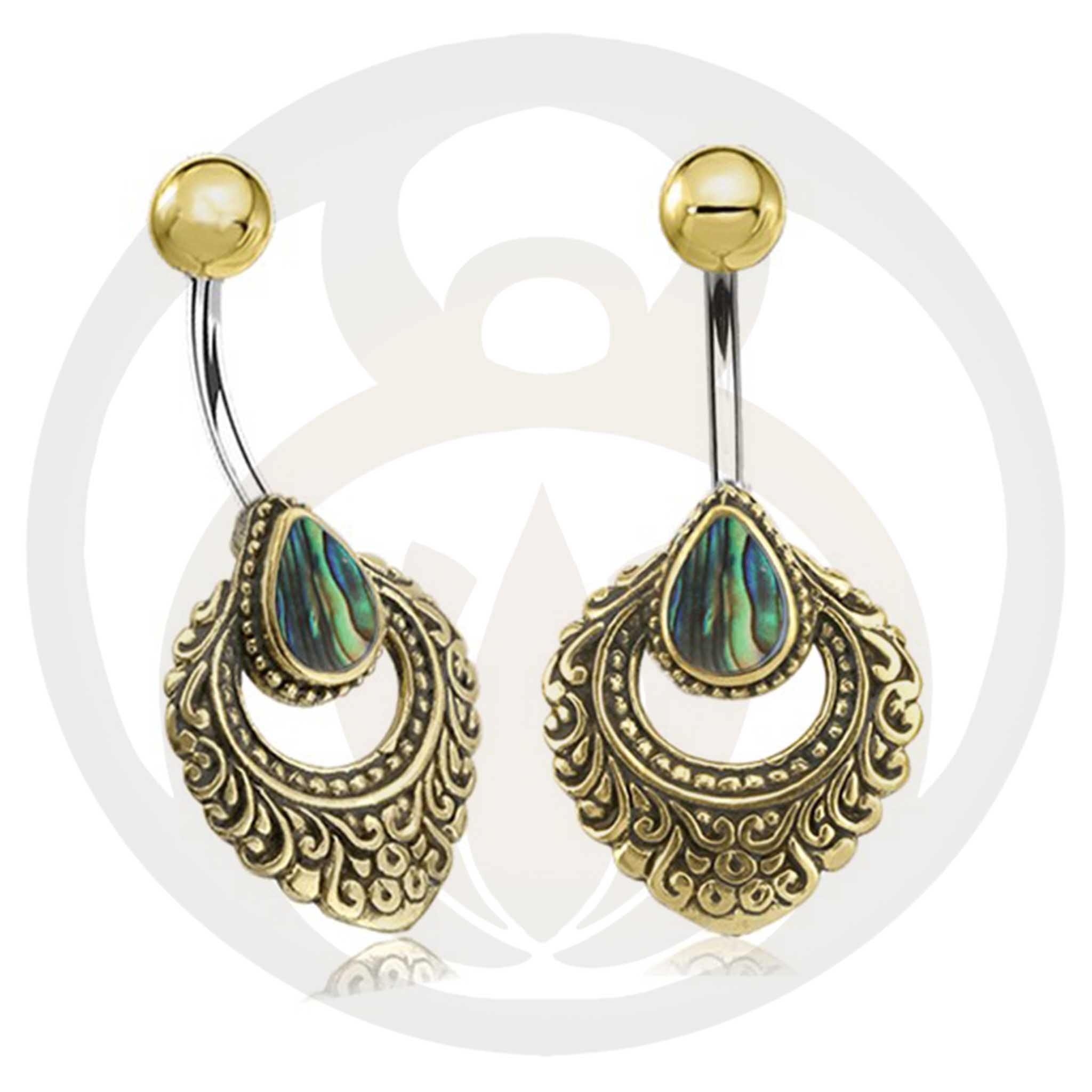 Belly Button Piercing Brynhild Gold Healing Stone