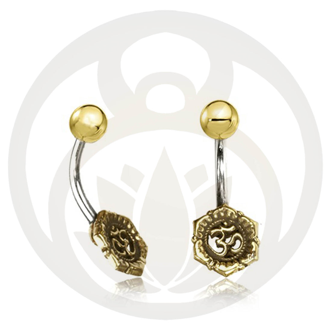 Belly Button Piercing Ohm Mandala Gold