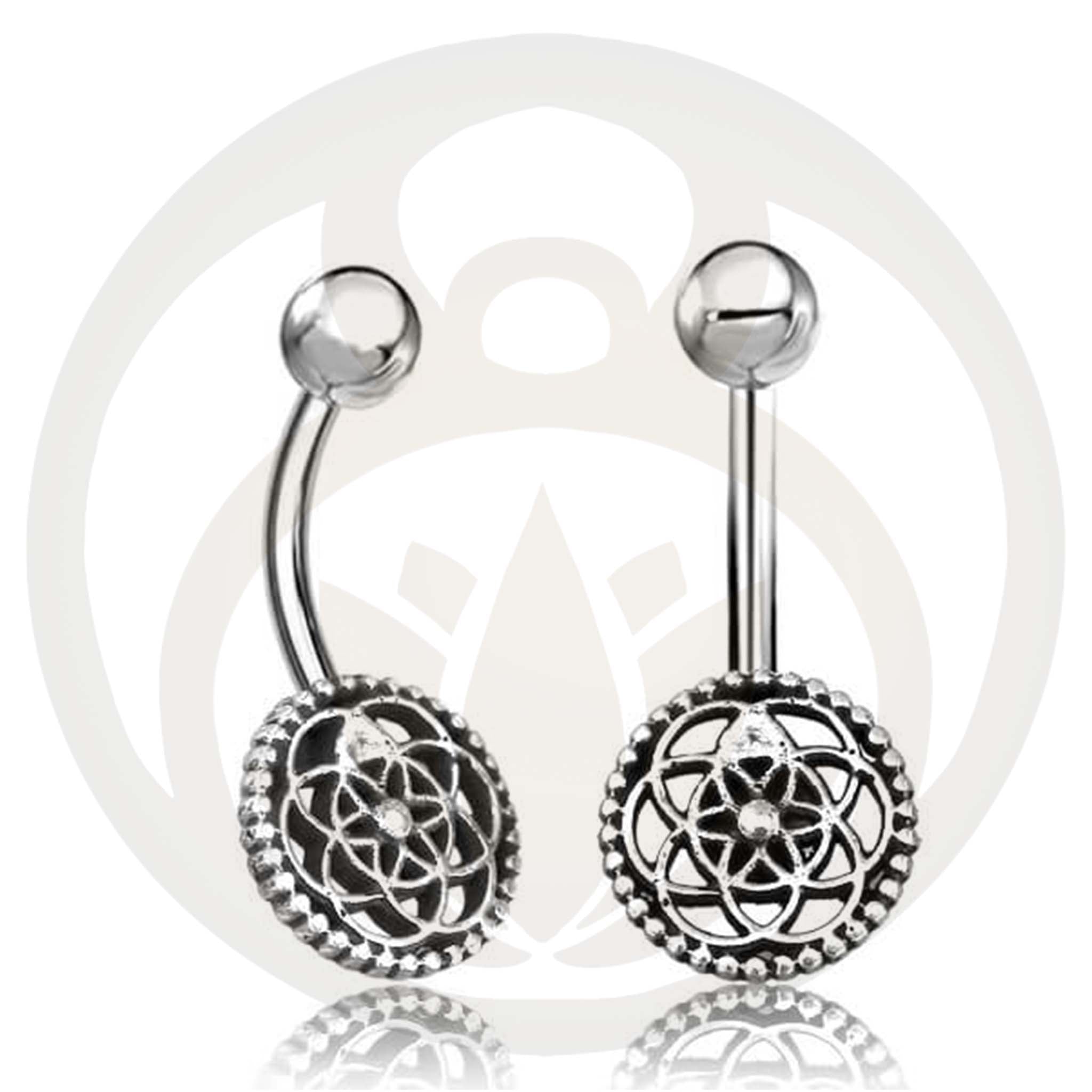Belly Button Piercing Flower of Life Gold / Silver