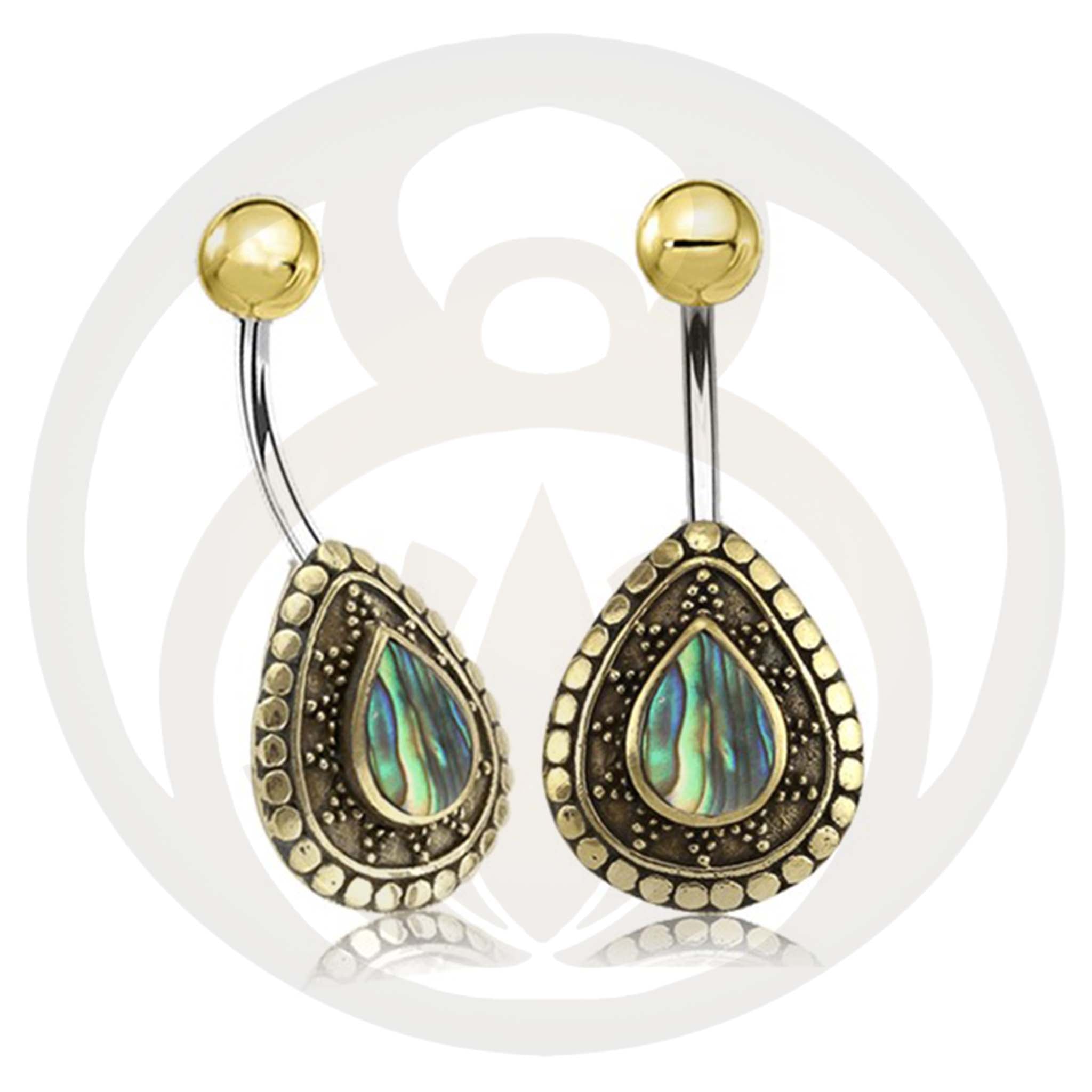 Belly Button Piercing Hödur Gold Healing Stone