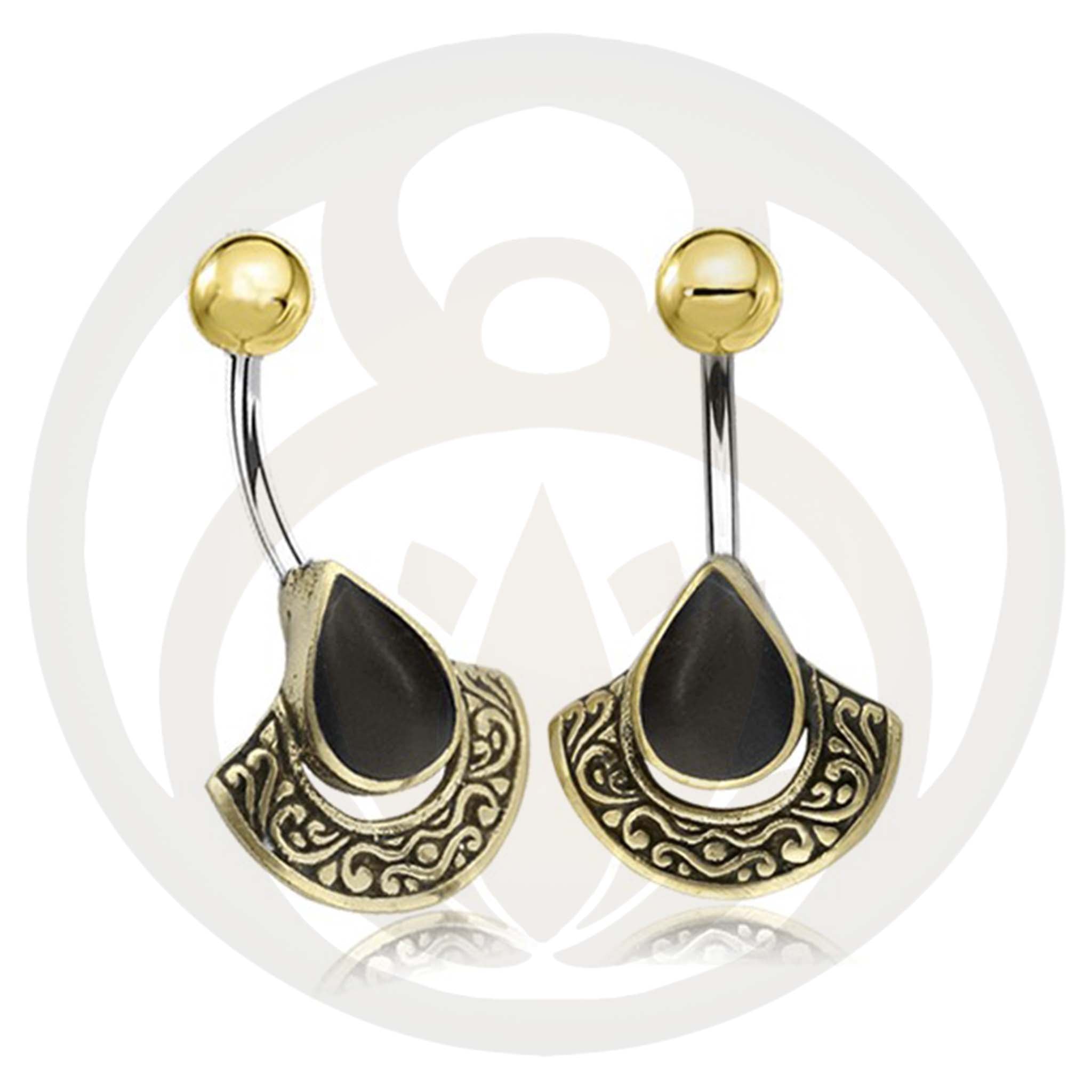 Belly Button Piercing Freya Gold Healing Stone