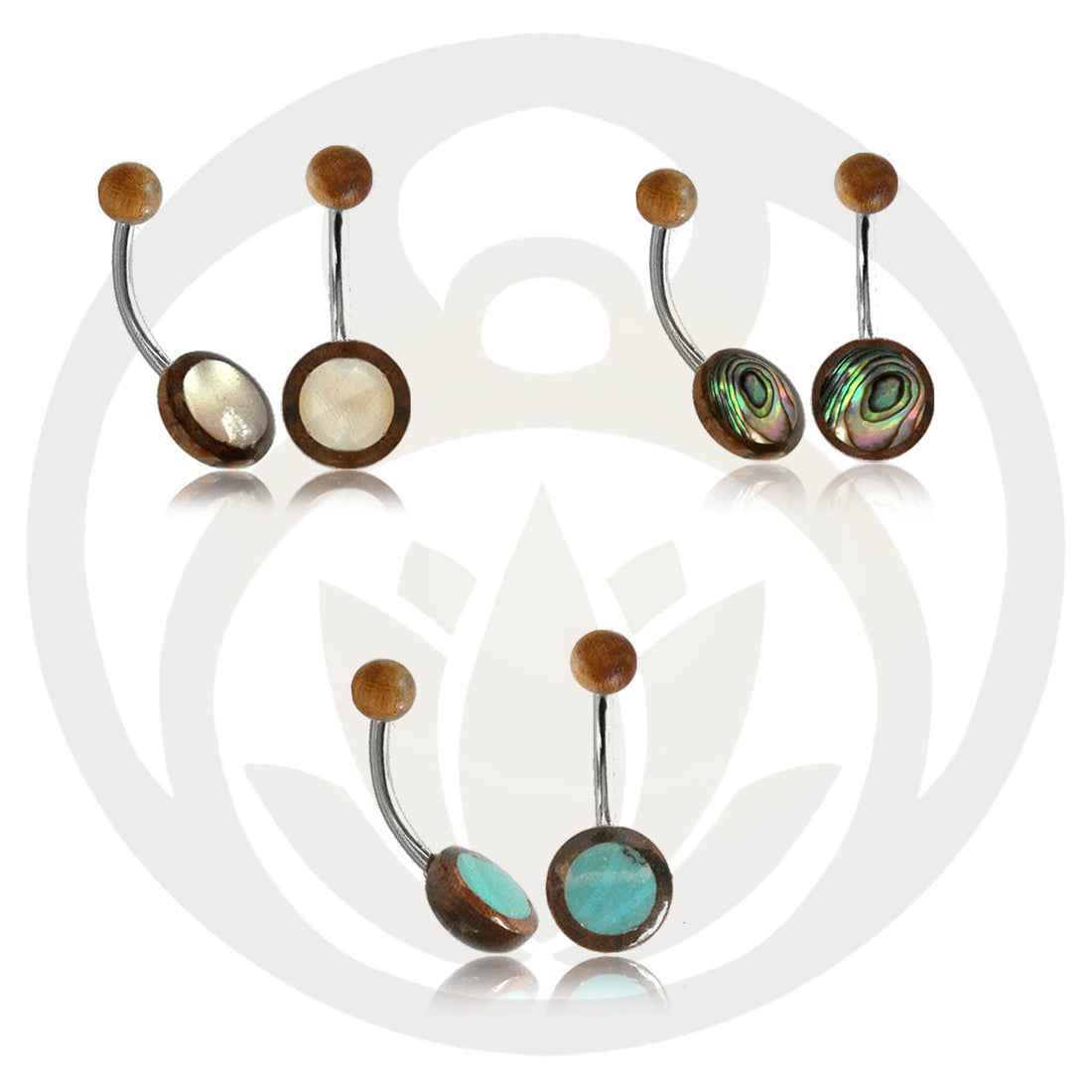 Belly Button Piercing Edda Wood Healing Stone