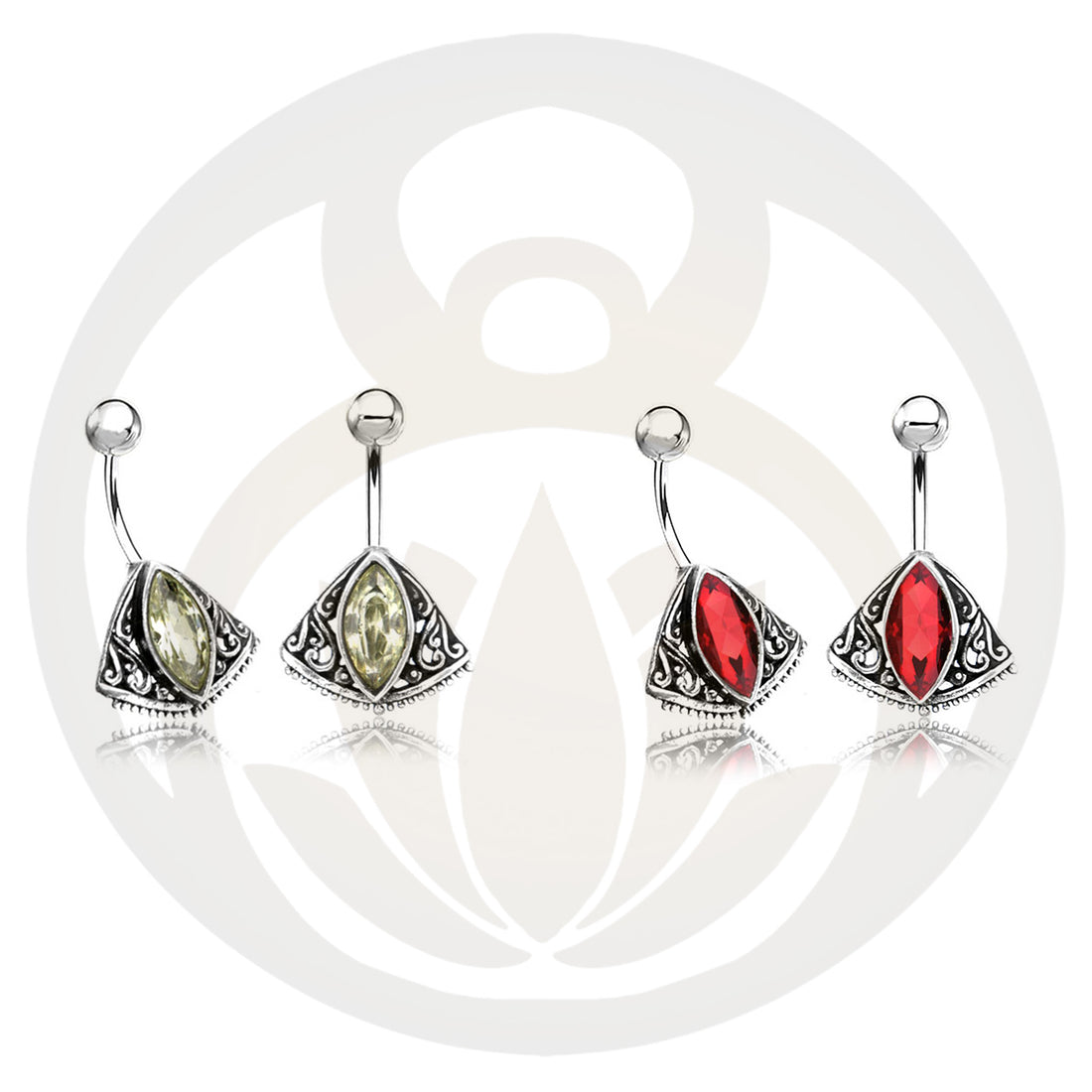 Belly button piercing Knud silver