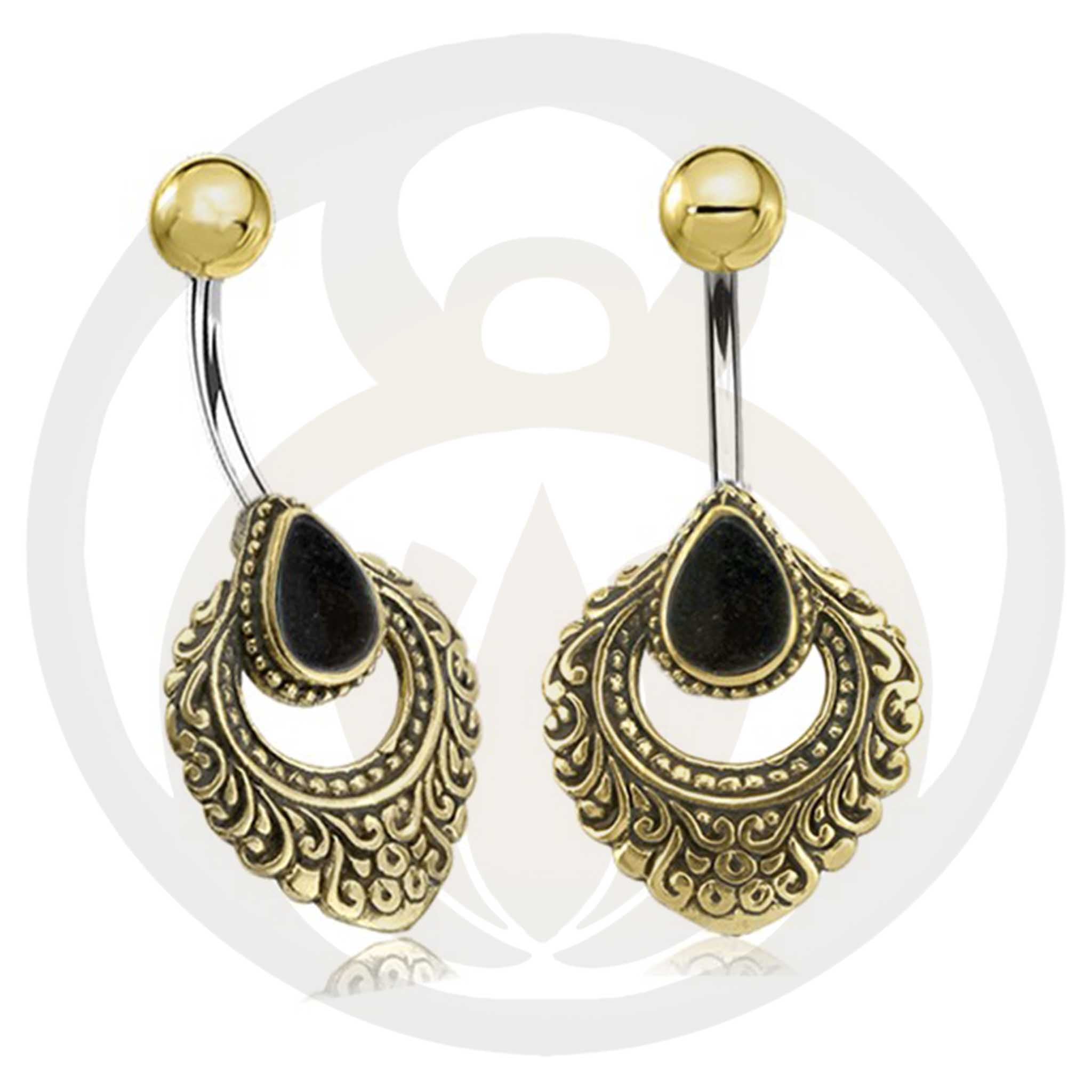 Belly Button Piercing Brynhild Gold Healing Stone