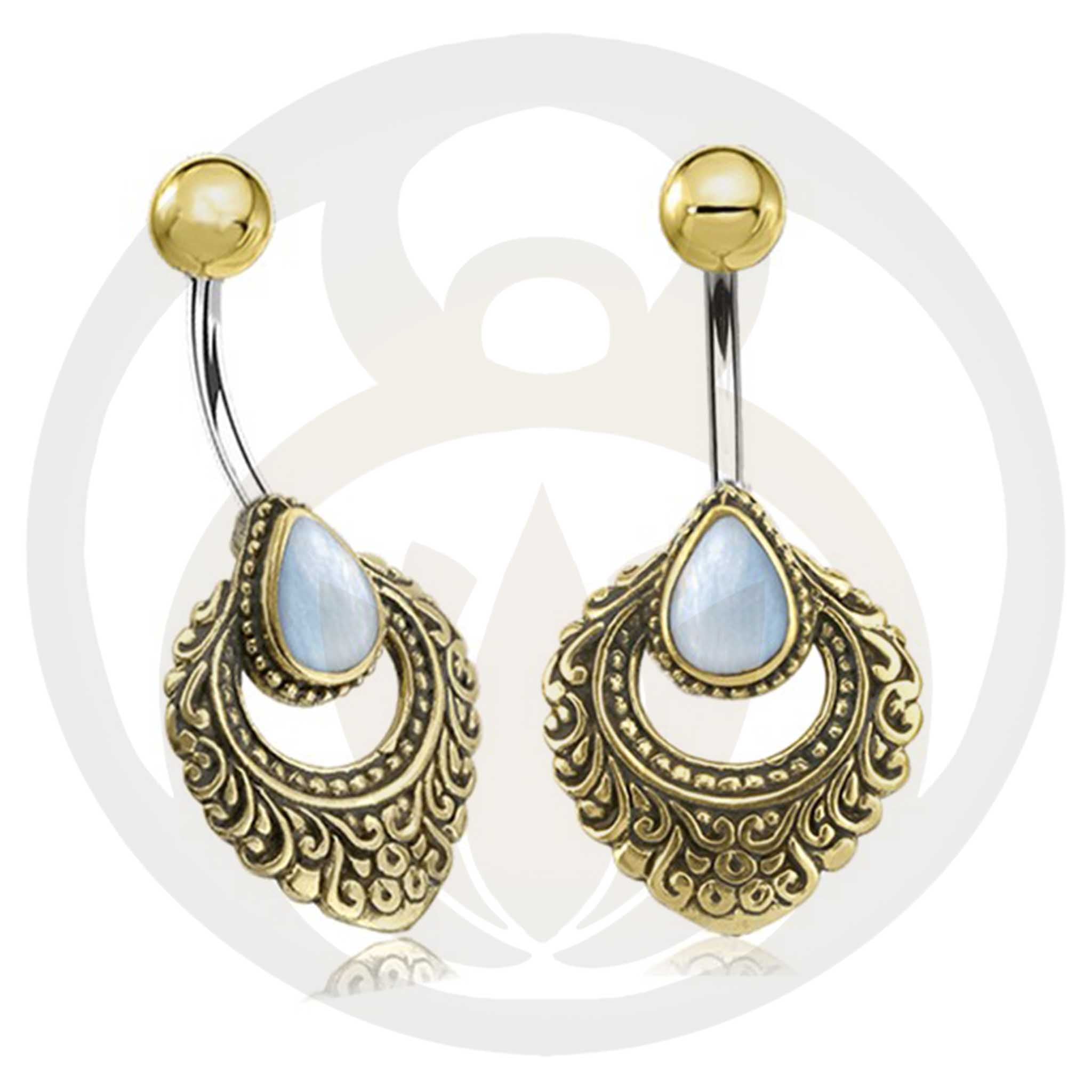 Belly Button Piercing Brynhild Gold Healing Stone