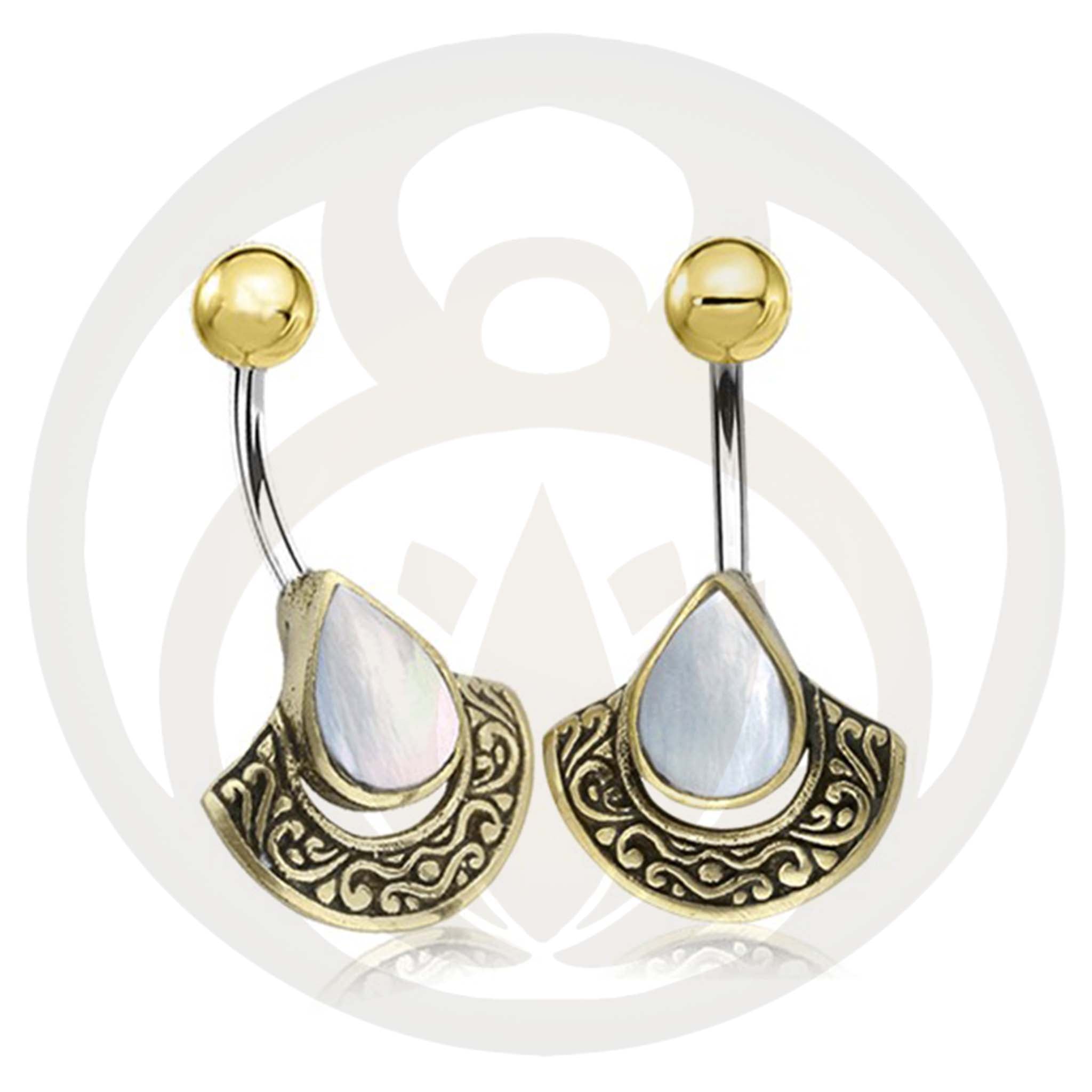 Belly Button Piercing Freya Gold Healing Stone