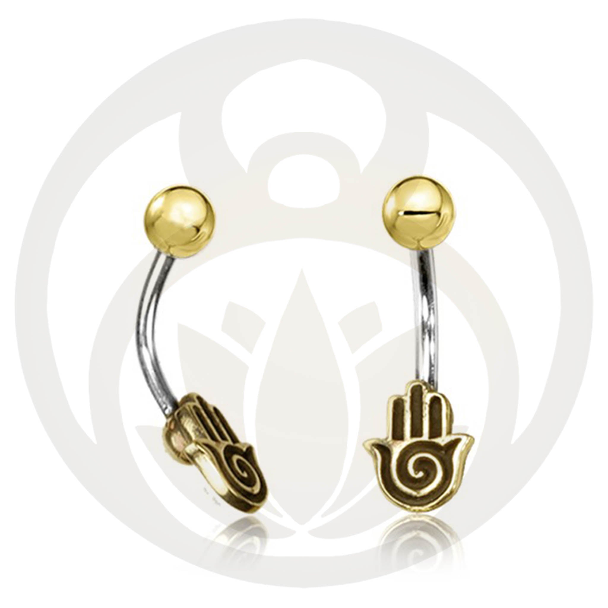 Belly Button Piercing Hand of Fatima Gold