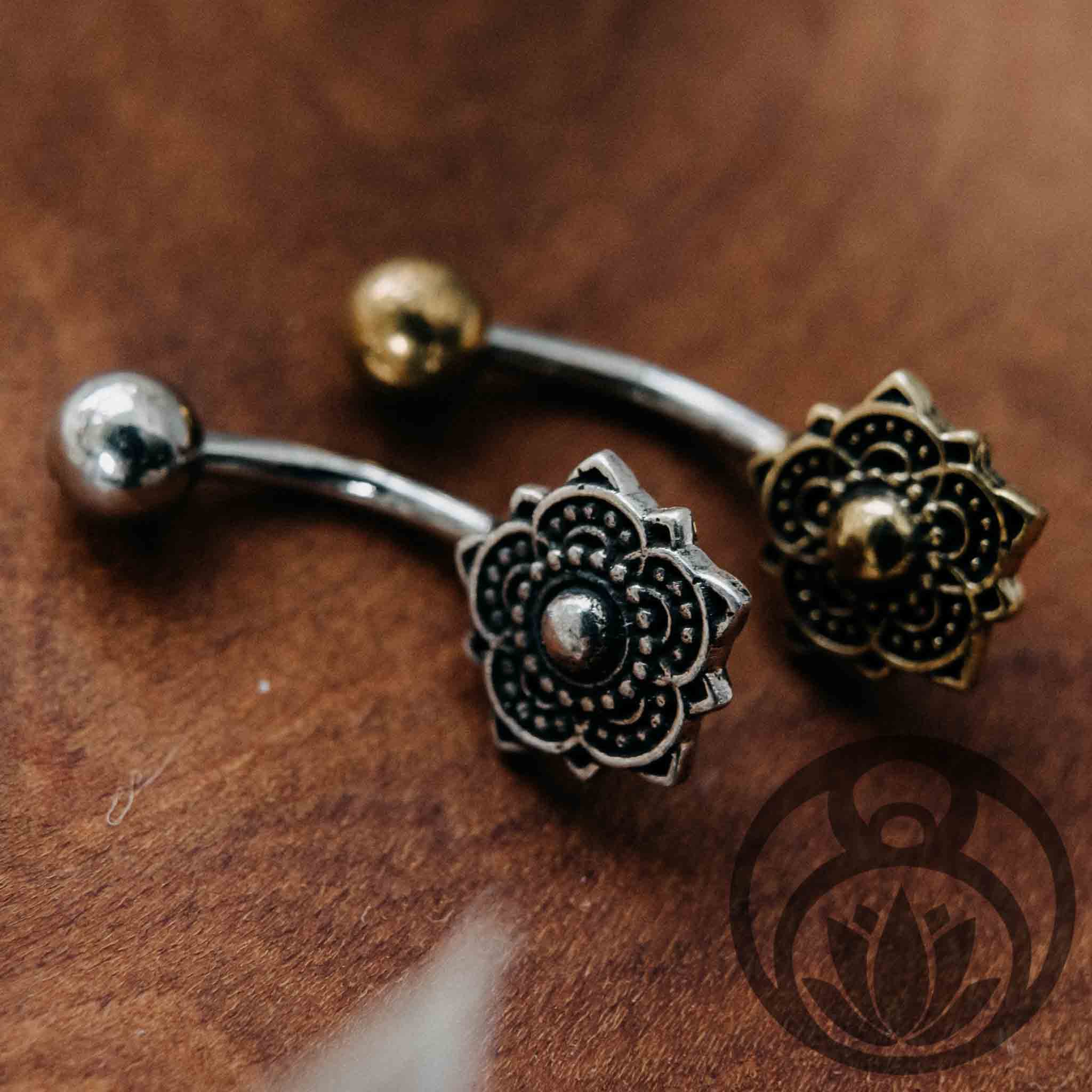 Belly Button Piercing sacred mandala gold / silver sacred hippie