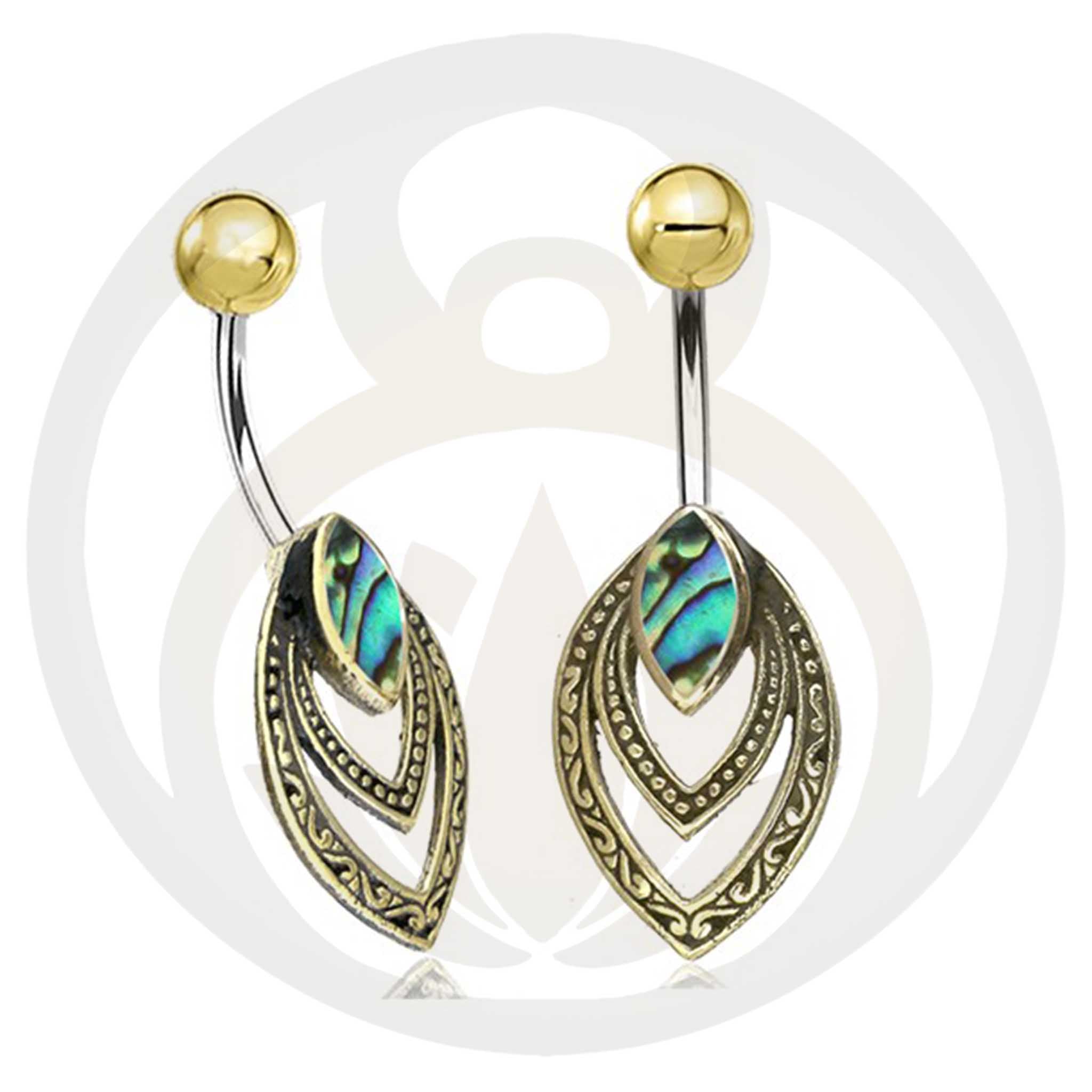 Belly Button Piercing Thor Gold Healing Stone