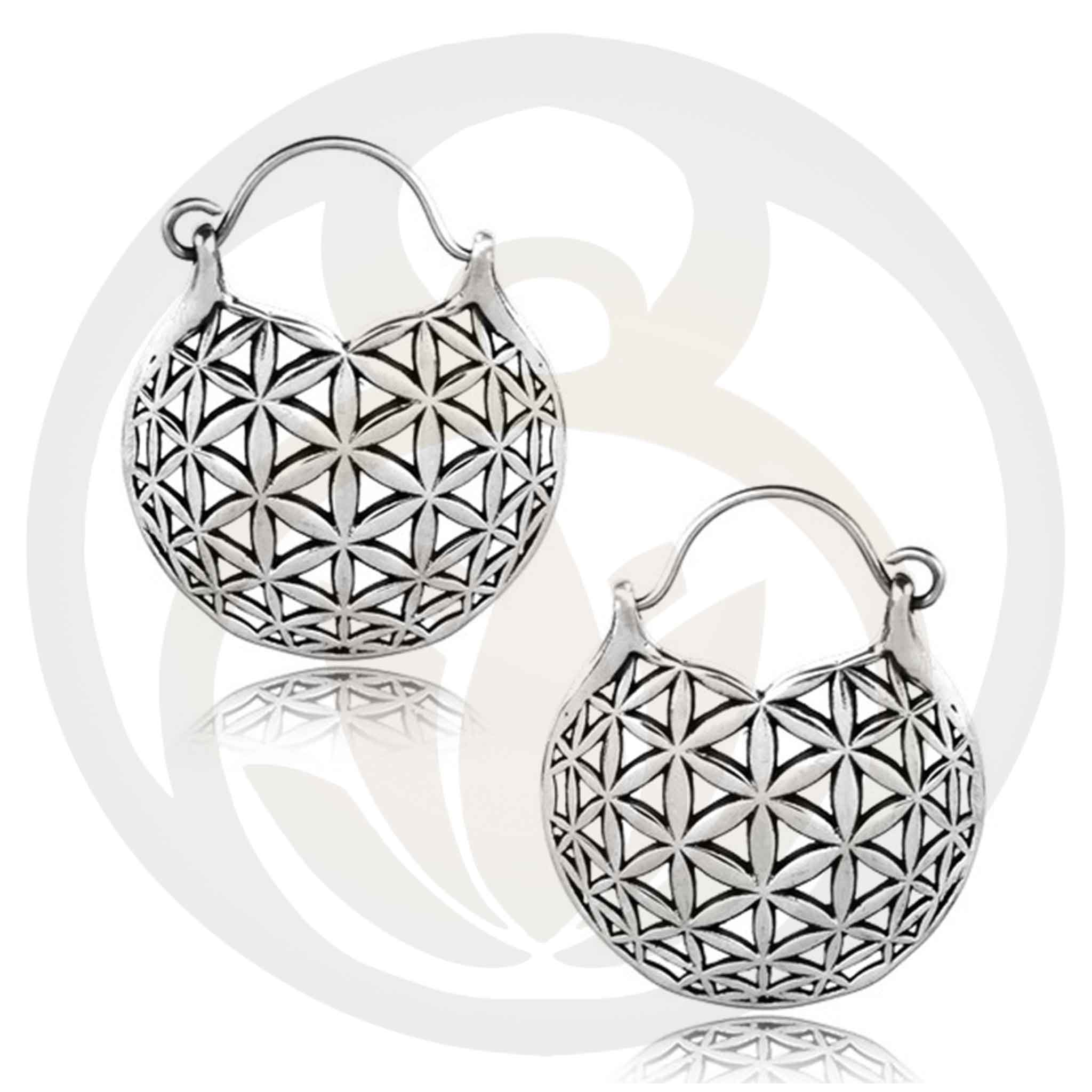 Ohrringe Blume des Lebens Silber