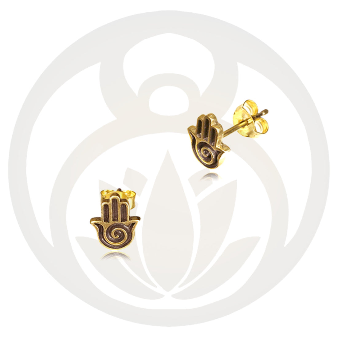 Studs Hand of Fatima Gold