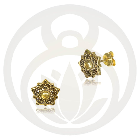 Stud Earrings Sacred Mandala Gold