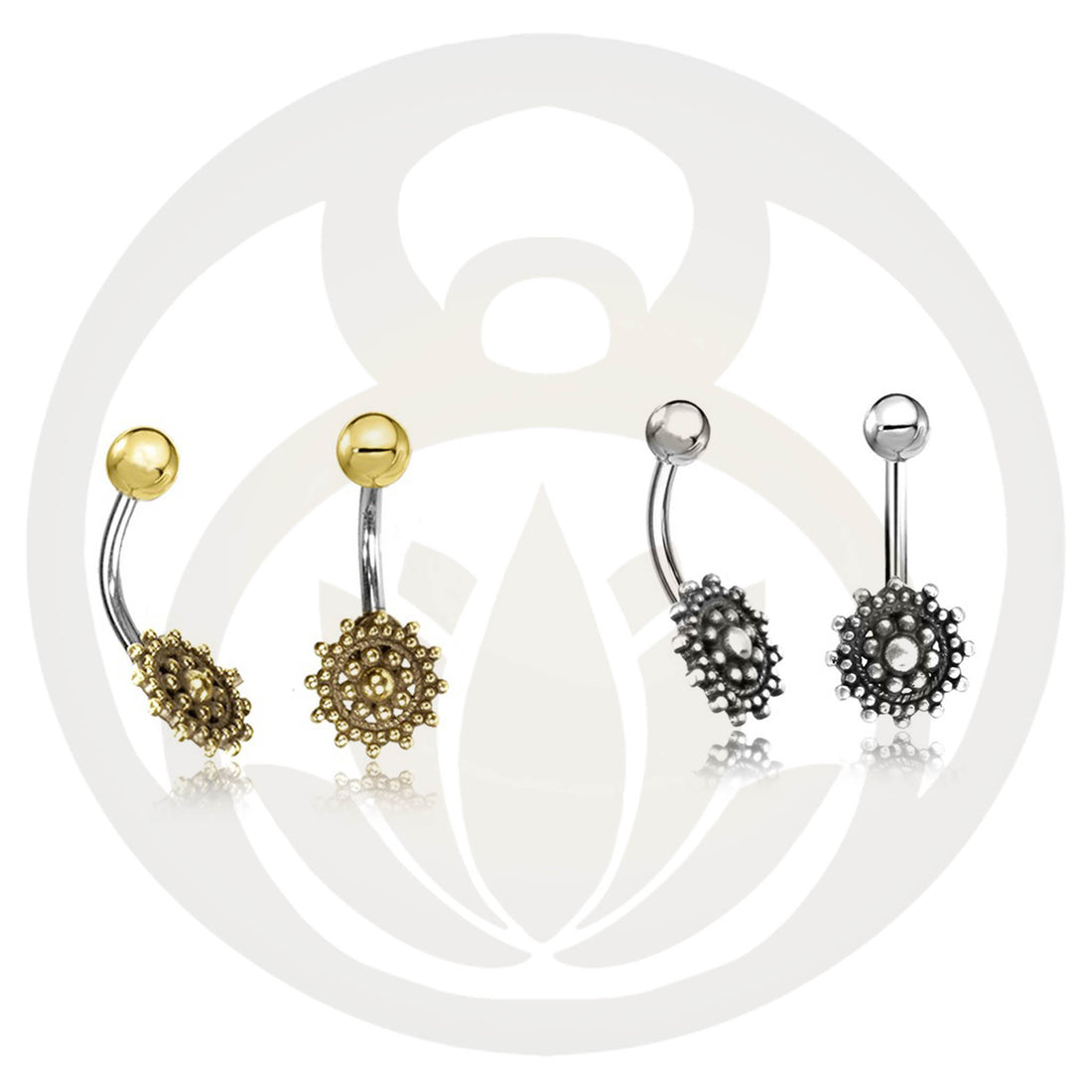 Belly Button Piercing Toivo Mandala Gold/ Silver