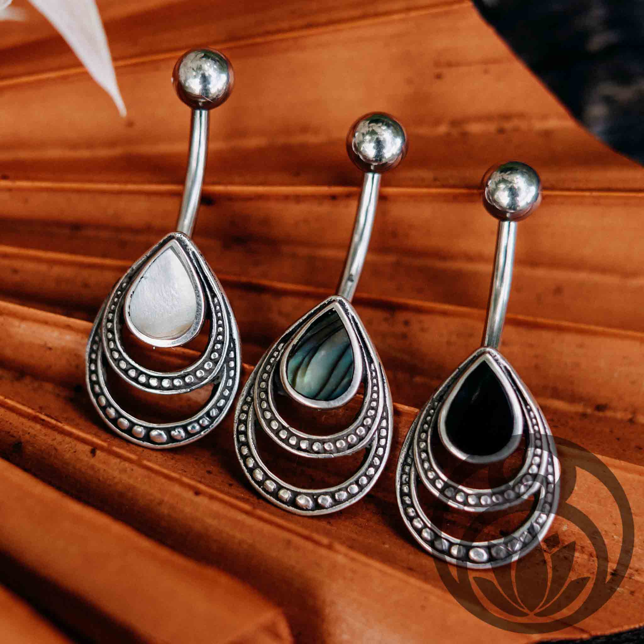 Belly Button Piercing Ragnarok Silver Healing Stone