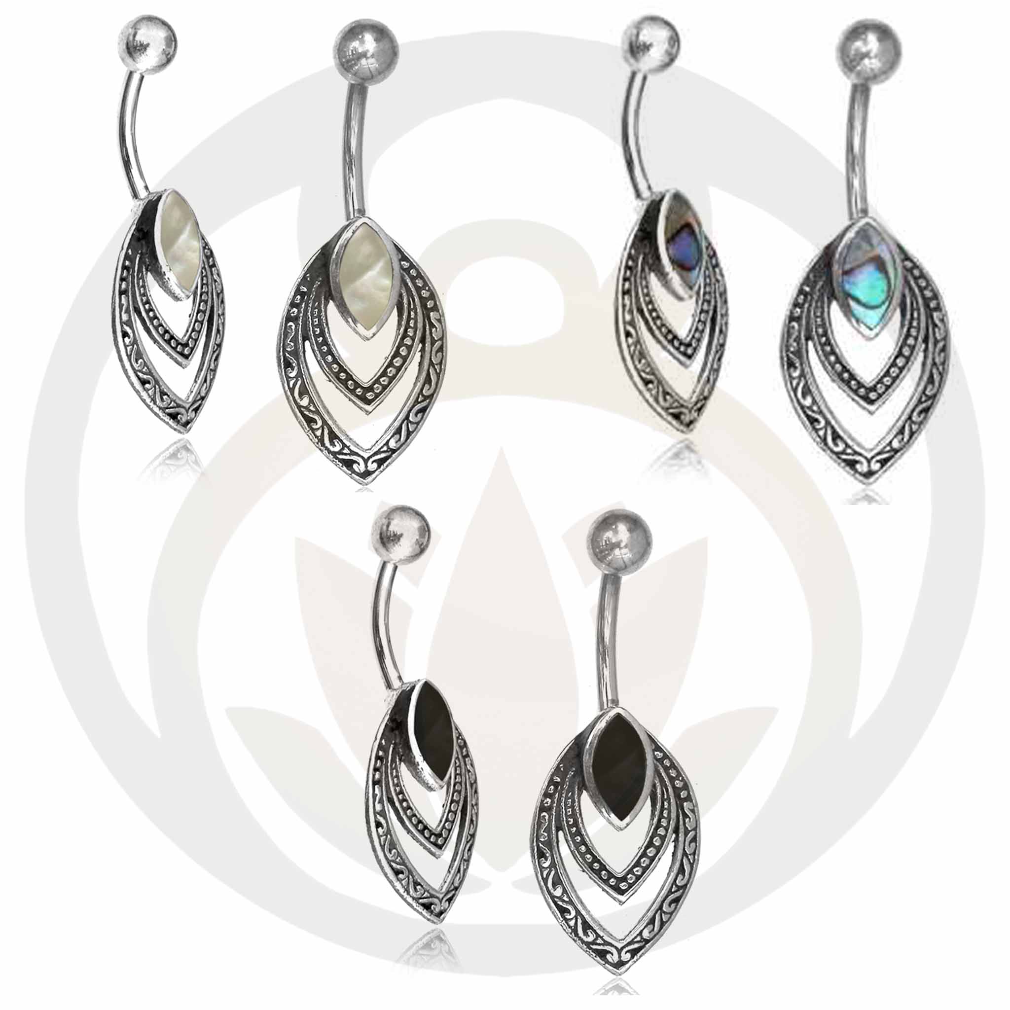 Belly Button Piercing Thor Healing Stone Silver