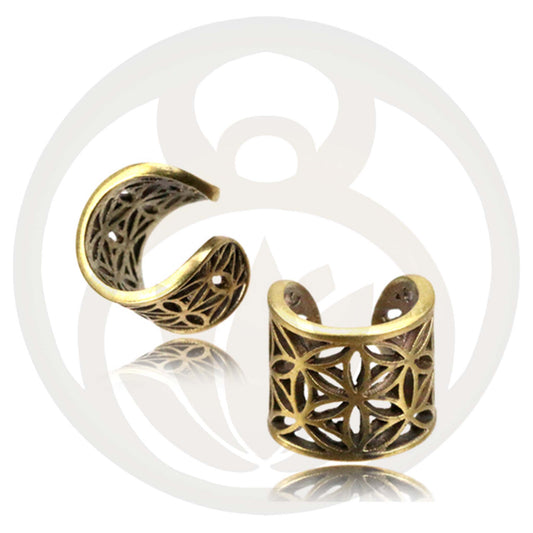 Ear Cuff Flower of Life Gold Small