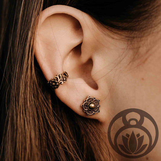 Stud Earrings Sacred Mandala Gold