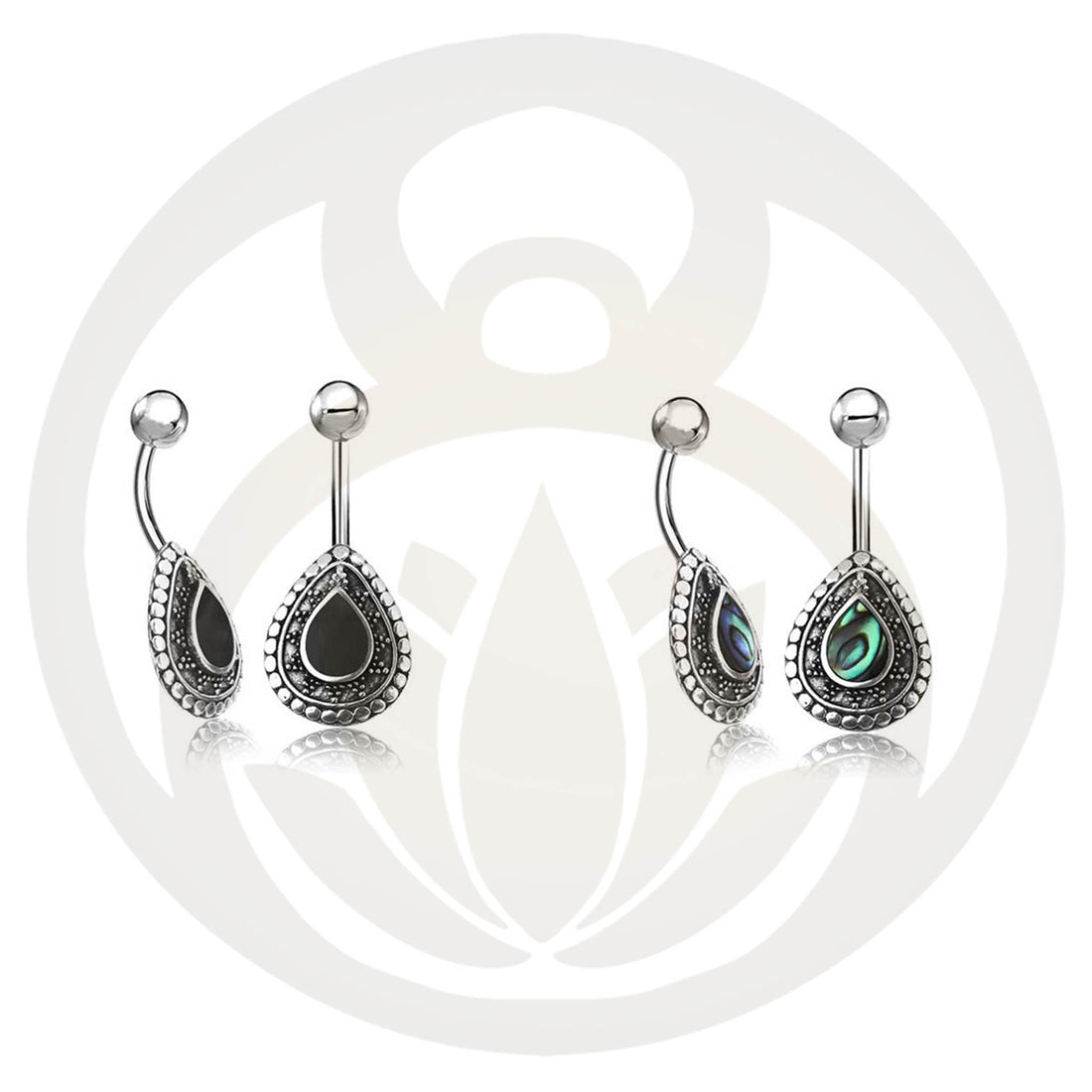 Belly Button Piercing Hödur Silver Healing Stone