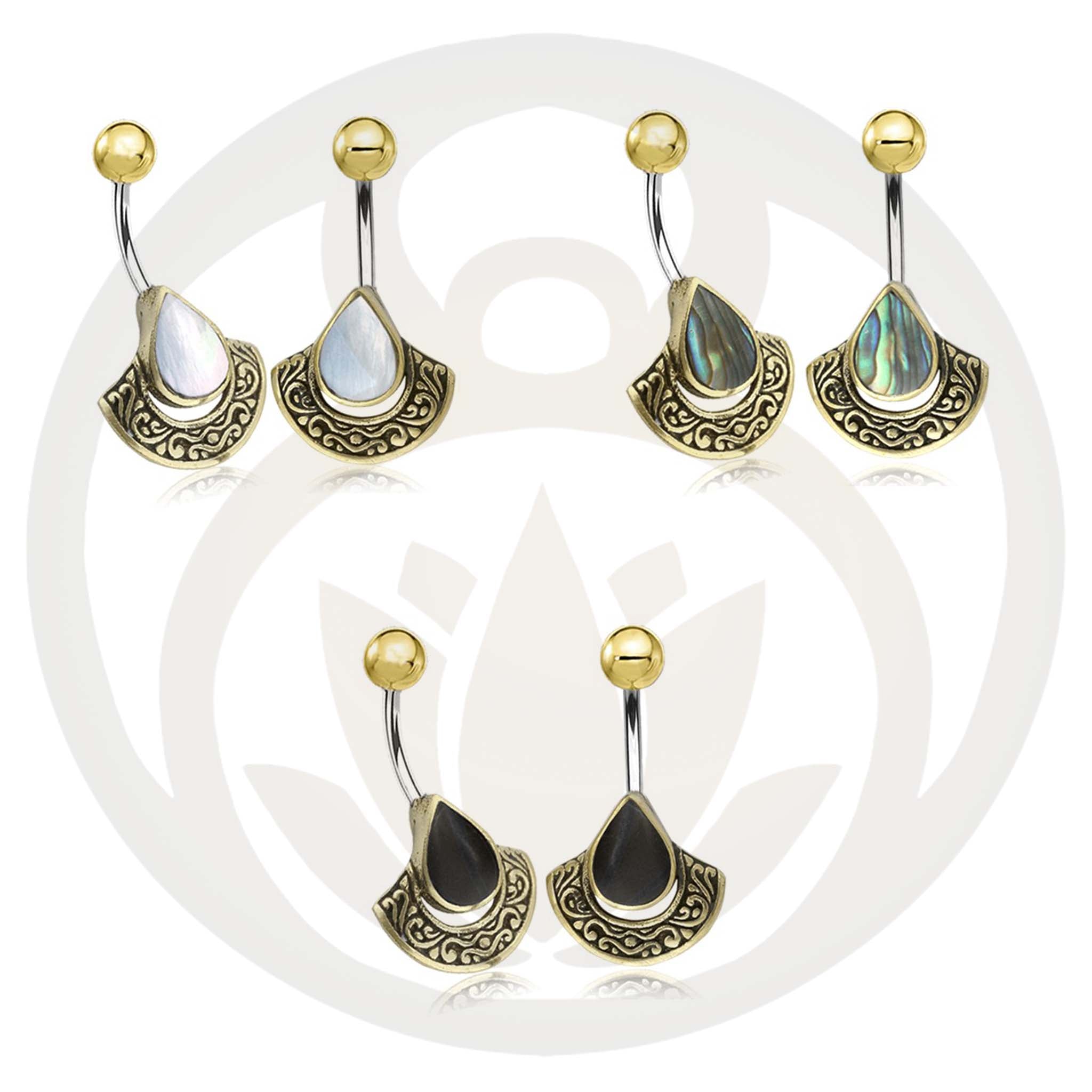 Belly Button Piercing Freya Gold Healing Stone