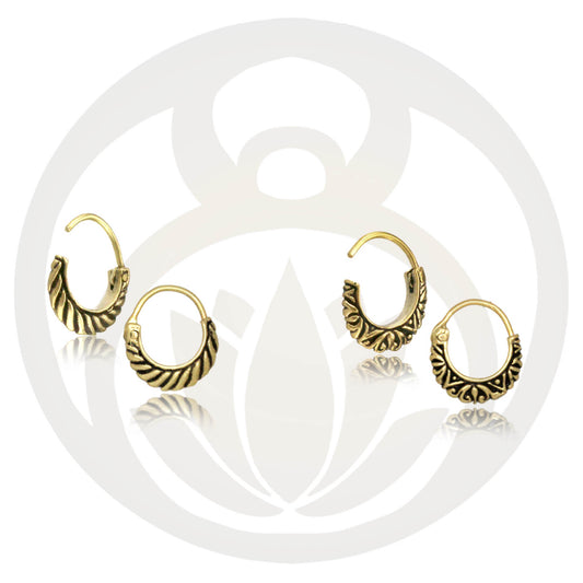Earrings small clicker hoops gold
